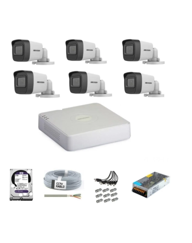 resimler/genel/Hikvision 6 Kameralı Güvenlik Kamerası Full Set 500 Gb Hdd