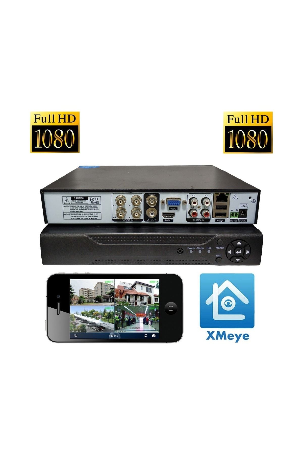 Ahd 4 Kanal Dvr Güvenlik Kamera Kayıt Cihazı Xmeye Yazılım Full Hd 1080