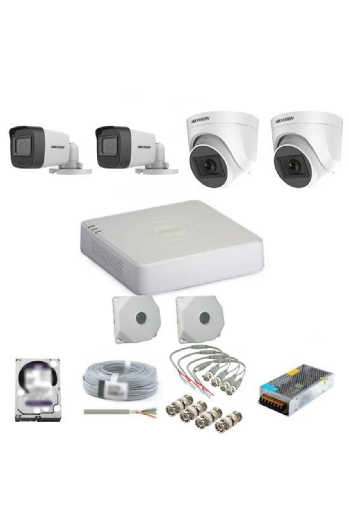 Hikvision 4 Kameralı Güvenlik Kamera Seti 1 Tb Hdd