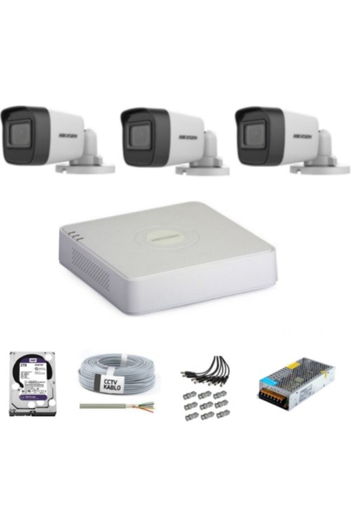 Haıkon 3 Kameralı Güvenlik Kamera Hazır Set