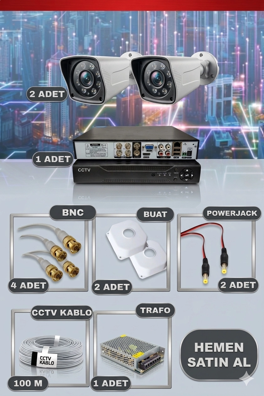 Fab 2'li AHD Kamera Seti (HDD Hariç)